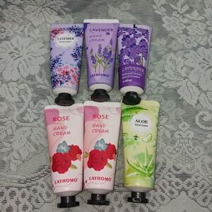 6 Pack Layhomo Hand Cream Lavender Rose Aloe Moisturizer Travel Size .71oz 9/27